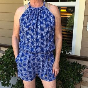 Romper, blue & white, sz. S, Escapada